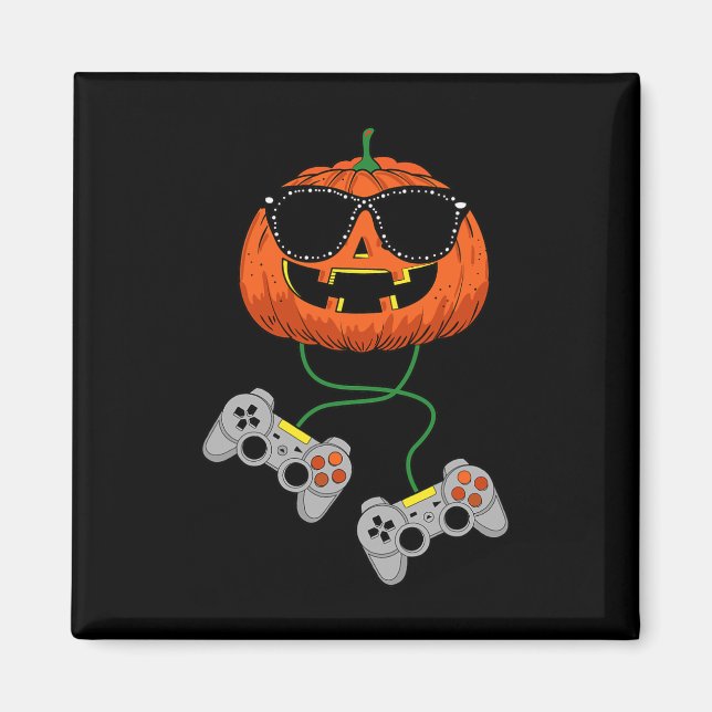 Halloween Jack O Lantern Gamer Boys Kids Men Fun H Magnet (Front)