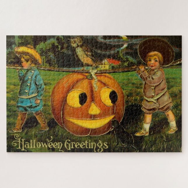 Halloween Jack-o-Lantern Harvest Night by Kids   Jigsaw Puzzle (Horizontal)
