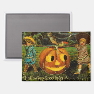 Halloween Jack-o-Lantern Harvest Night by Kids   Magnet