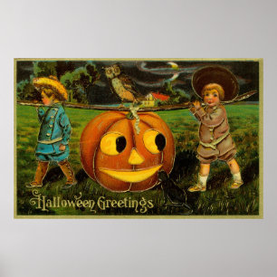 Halloween Jack-o-Lantern Harvest Night by Kids Poster