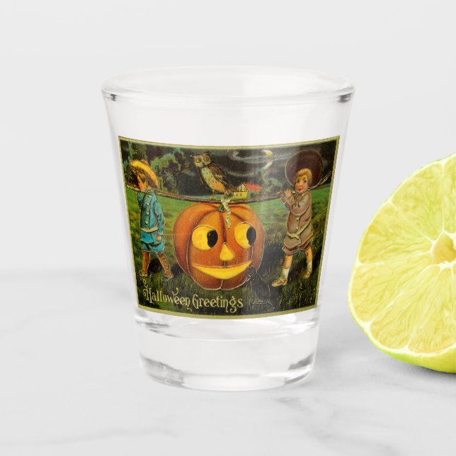 Halloween Jack-o-Lantern Harvest Night by Kids   Shot Glass (Front)