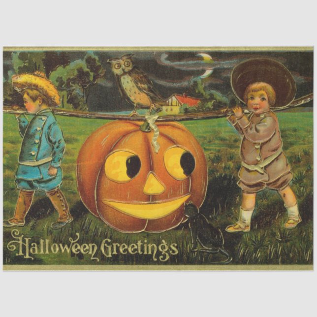 Halloween Jack-o-Lantern Harvest Night by Kids   Tissue Paper (Front)