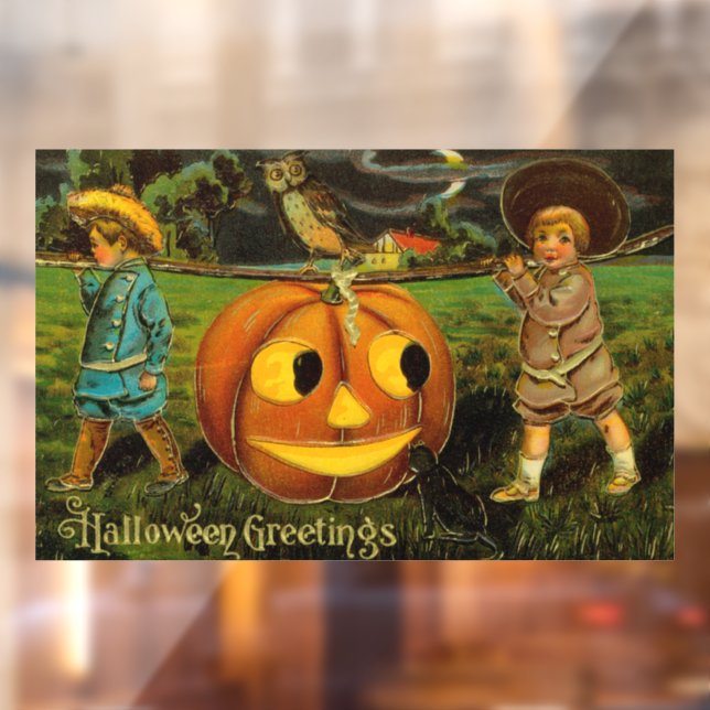 Halloween Jack-o-Lantern Harvest Night by Kids   Window Cling (Sheet 2)