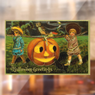 Halloween Jack-o-Lantern Harvest Night by Kids   Window Cling