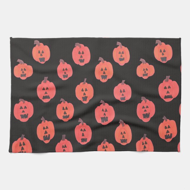 Halloween Jack o Lantern Kitchen Towel (Horizontal)