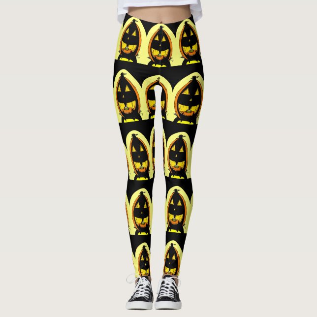 Halloween Jack o' Lantern Leggings (Front)