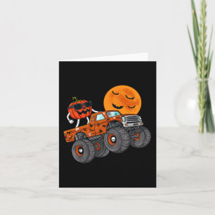Halloween Jack O Lantern Monster Truck Toddler Boy Card