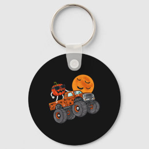 Halloween Jack O Lantern Monster Truck Toddler Boy Keychain