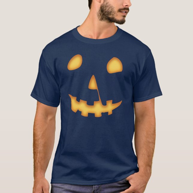 Halloween Jack-O-Lantern (on black) T-Shirt (Front)