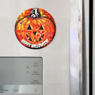 Halloween Jack O Lantern Orange Personalized Magnet