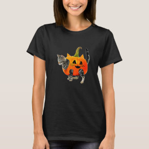 Halloween Jack O Lantern Pumpkin Cat For Men T-Shirt