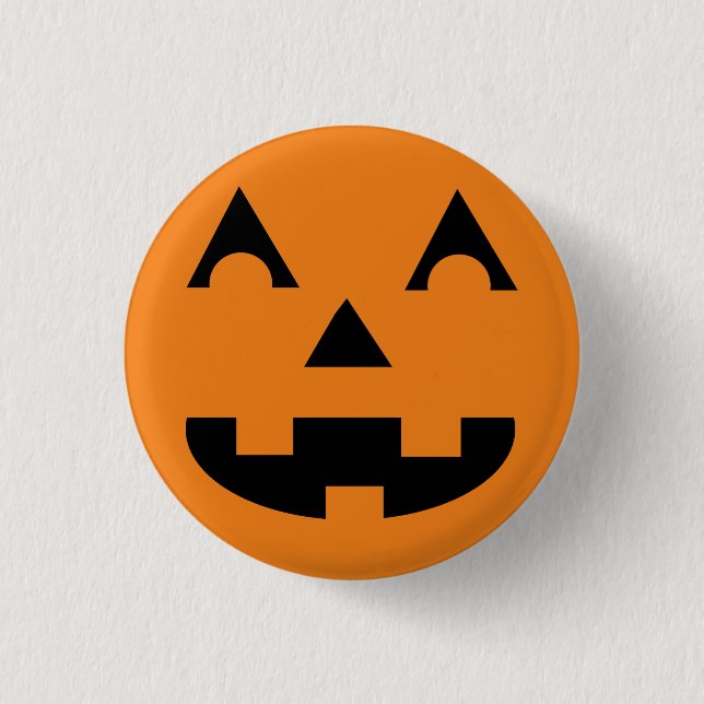 Halloween Jack O Lantern Pumpkin Face 1 Inch Round Button (Front)