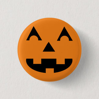 Halloween Jack O Lantern Pumpkin Face 1 Inch Round Button
