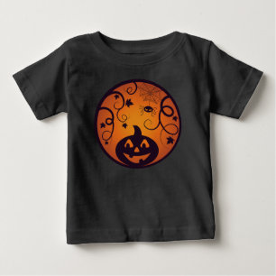 Halloween Jack o lantern pumpkin face and spider Baby T-Shirt