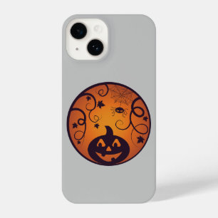 Halloween Jack o lantern pumpkin face and spider iPhone 14 Case