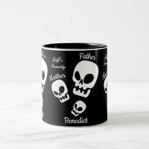  Halloween jack-o-lantern pumpkin family Name Two-Tone Coffee Mug