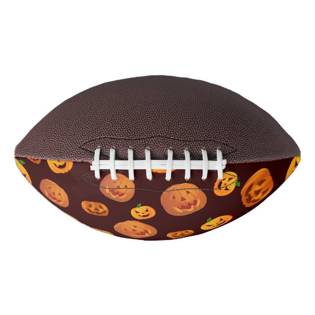 Halloween Jack-O-Lantern Pumpkin Pattern Football (Front)