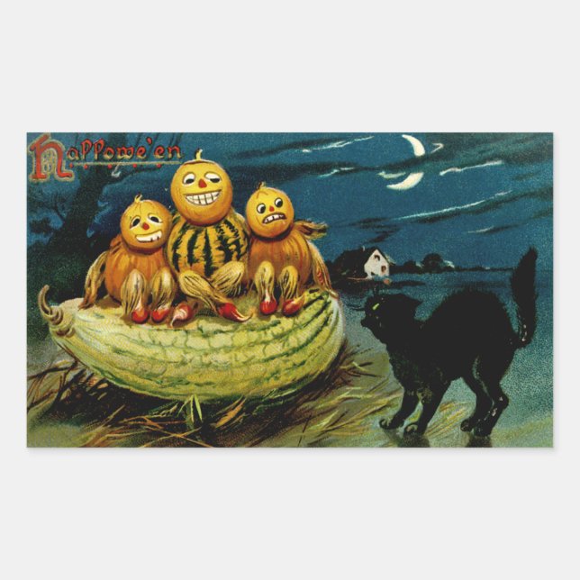Halloween Jack-o-Lantern Pumpkin Trio Sticker (Front)