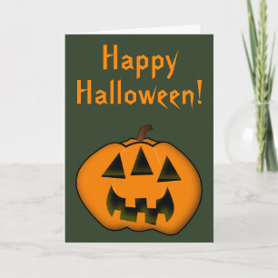 Halloween Jack-o'-Lantern Pumpkin With 3 Eyes Card