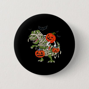 Halloween Jack O Lantern Riding T Rex Boys Girls K 2 Inch Round Button