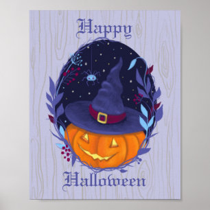 Halloween Jack O Lantern Rustic Poster