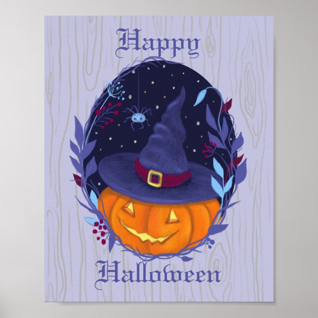 Halloween Jack O Lantern Rustic Poster (Front)
