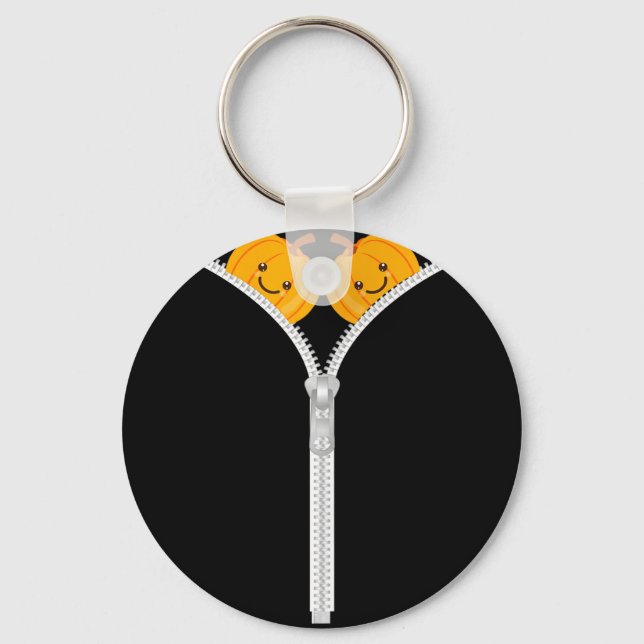 Halloween jack o lantern scary ghost pumpkin  keychain (Front)