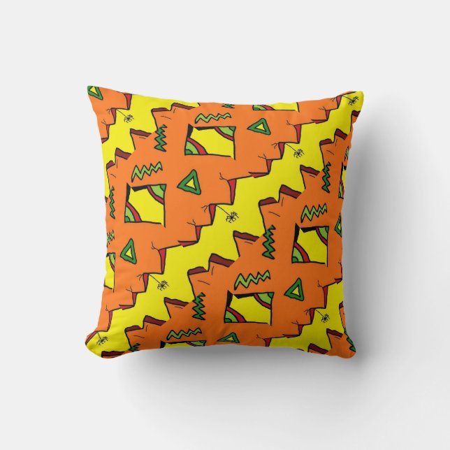 Halloween Jack-O-Lantern & Spider Pillow Polyester (Front)