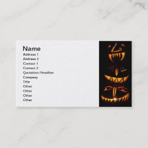 Halloween Jack O Lantern Totem Pole Business Card