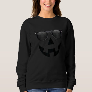 Halloween Jack O' Lantern Wear A Sunglasses Graphi Sweatshirt