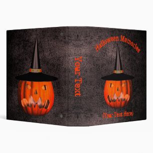 Halloween Jack O Lantern Witch Hat Personalized    Binder