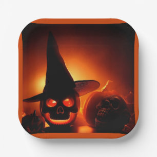 Halloween - Jack-O-Lanterns 5 Paper Plate