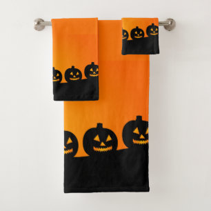 Halloween Jack-O-Lanterns Bath Towel Set