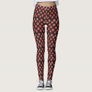Halloween Jack-o-Lanterns on Black  Leggings