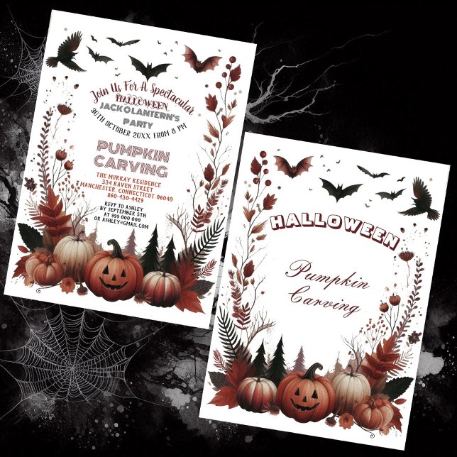 Halloween Jack O Lanterns Pumpkin Carving Party  Invitation (Halloween Jack O Lanterns Pumpkin Carving Party Invitation)