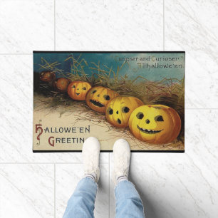 Halloween Jack O Lanterns Vintage Welcome Doormat