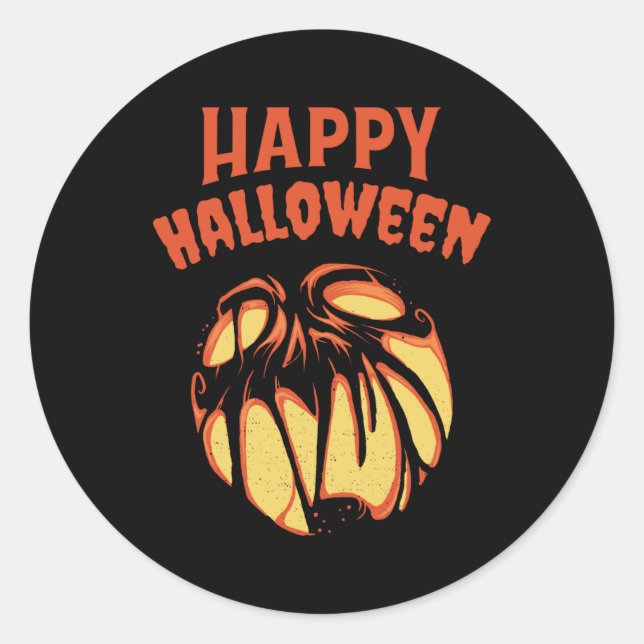 Halloween Jack o'Lantern pumpkin Classic Round Sticker (Front)