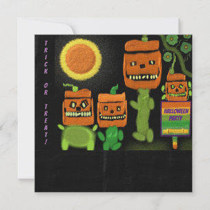 Halloween Jack O'Lanterns Trick Treat Party Invite