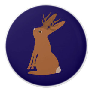Halloween Jackalope Trick or Treat Ceramic Knob