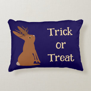 Halloween Jackalope Trick or Treat Custom Accent Pillow