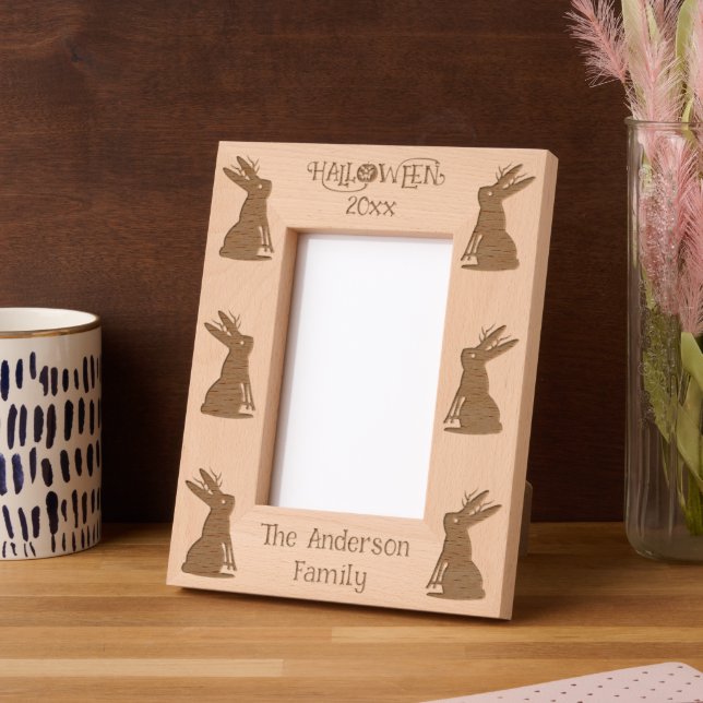Halloween Jackalope Trick or Treat Custom Etched Frames (Left)