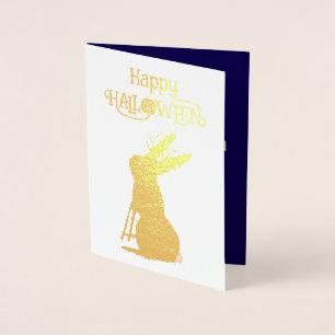 Halloween Jackalope Trick or Treat Custom Foil Card