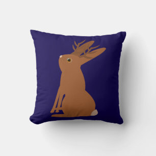 Halloween Jackalope Trick or Treat Double Sided Throw Pillow
