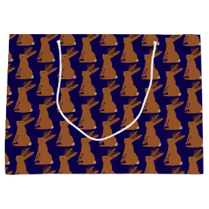 Halloween Jackalope Trick or Treat Patterned Large Gift Bag