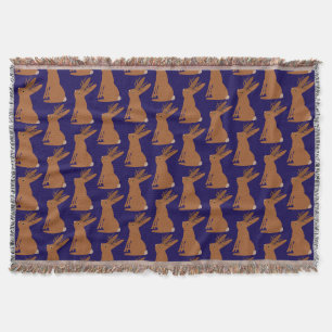 Halloween Jackalope Trick or Treat Patterned Throw Blanket