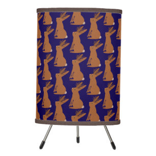 Halloween Jackalope Trick or Treat Patterned Tripod Lamp
