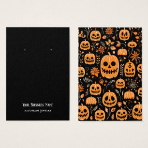 Halloween Jackolantern Earring Display Card