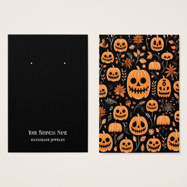 Halloween Jackolantern Earring Display Card (Front & Back)