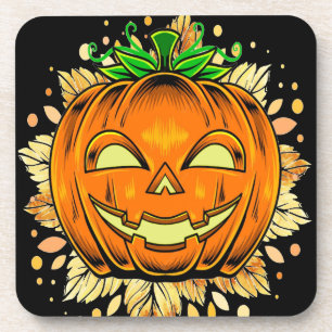 Halloween Jackolantern Spooky Pumpkin Coaster