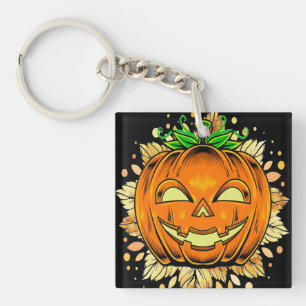 Halloween Jackolantern Spooky Pumpkin Keychain